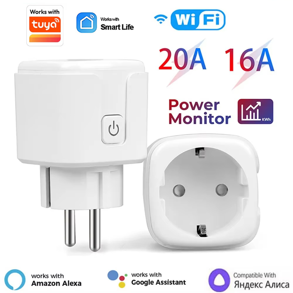 Smart Home Energy App - مقبس ذكي أوروبي 20 أمبير يعمل