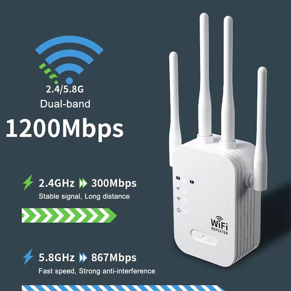 1200Mbps واي فاي مكرر موسع لاس - مراجعة Smart Home Router وسعره