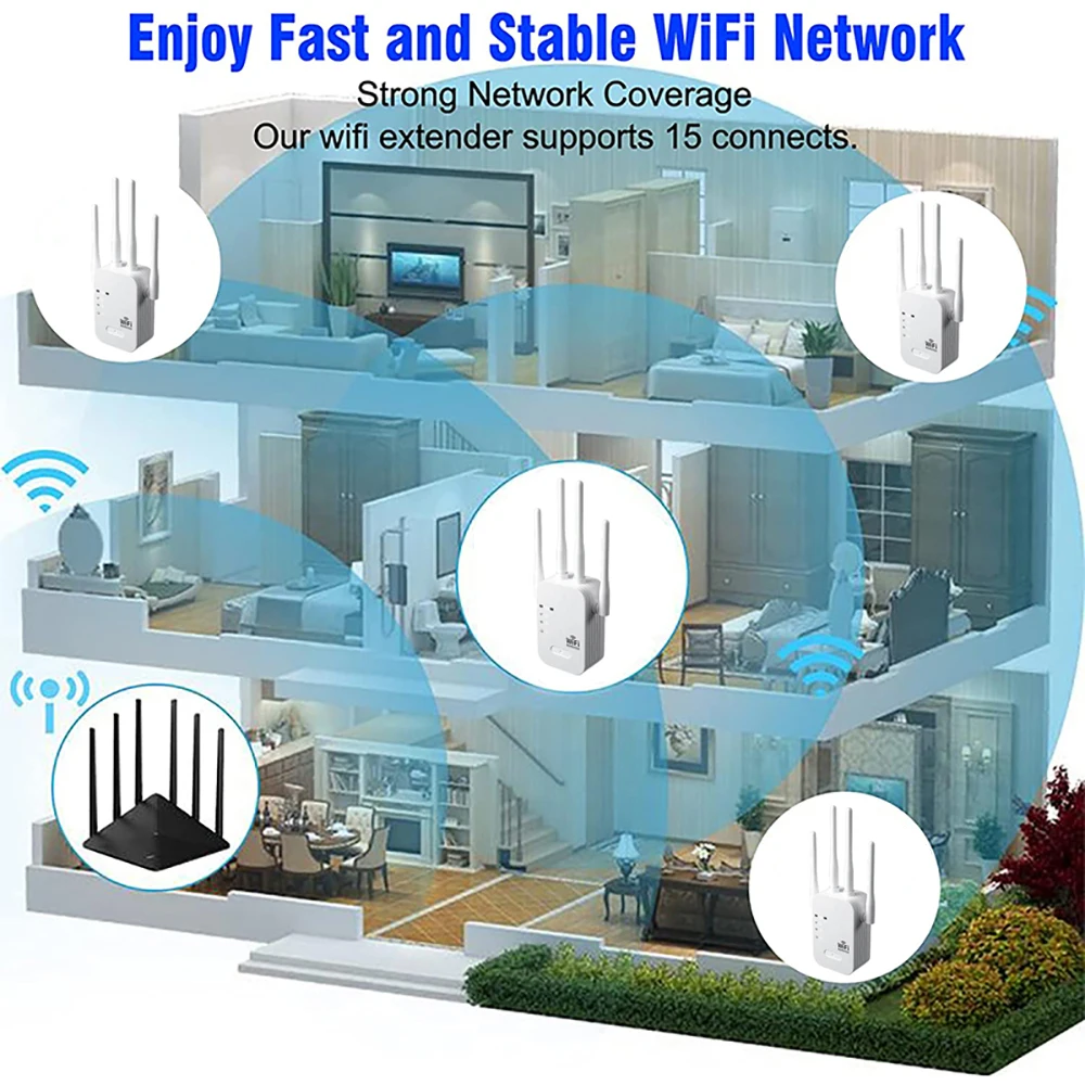 1200Mbps واي فاي مكرر موسع لاس - مراجعة Smart Home Router وسعره
