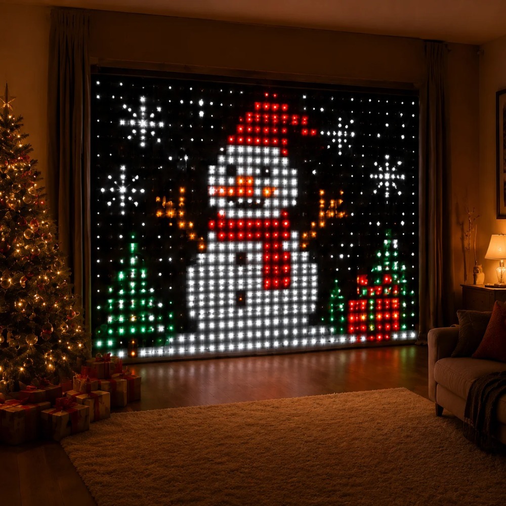 ستائر إضاءة LED بكسل مع تحكم ع - مراجعة Smart Home Decor وسعره