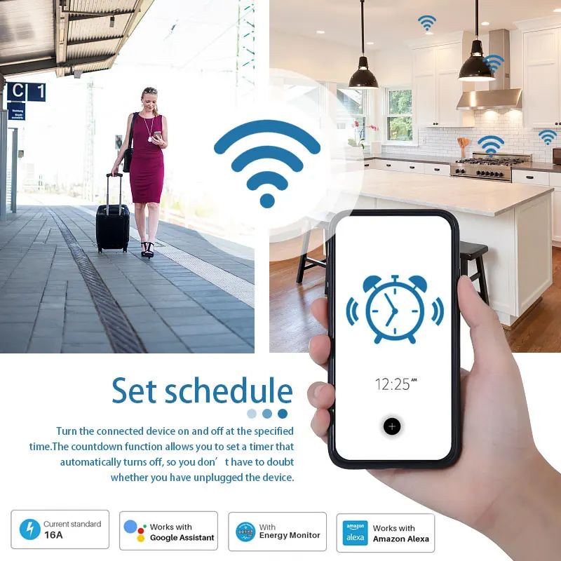 مقبس ذكي أوروبي 20 أمبير يعمل  - مراجعة Smart Home Energy App وسعره