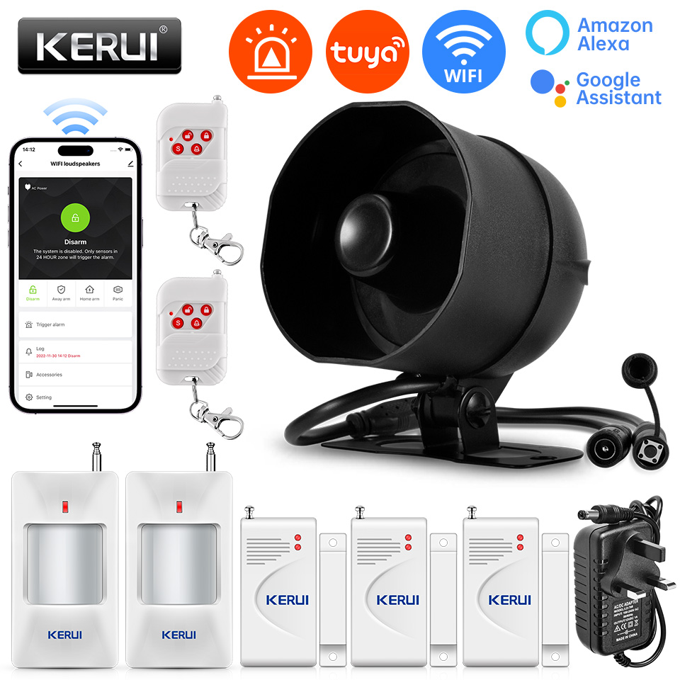 KERUI 120db نظام إنذار صفارة ا - مراجعة Smart Home Demo Kit وسعره